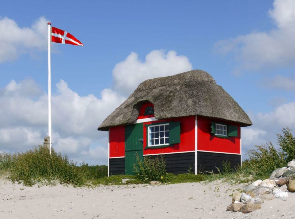 Ein Ferienhaus auf der Insel Aero.